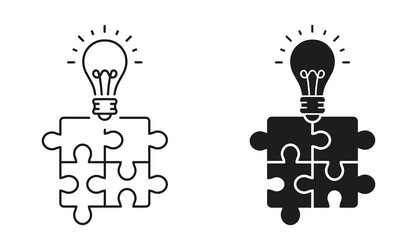 problem solving business innovation icon jigsaw vector image