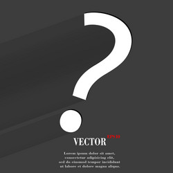 Question mark flat modern web button with long vector