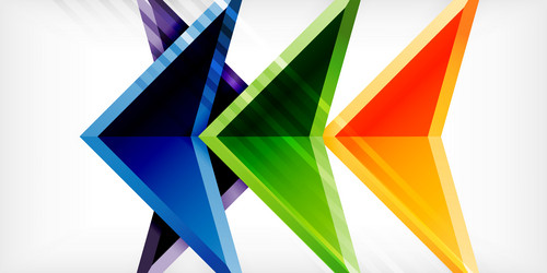 abstract background color triangles and arrows vector image