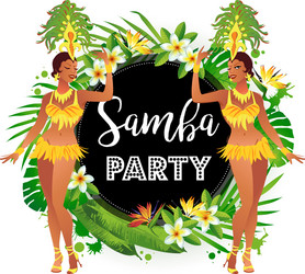Poster brazilian samba dancer carnival Royalty Free Vector