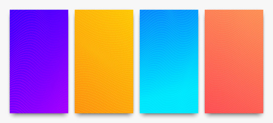 Set halftone gradient backgrounds with dots vector