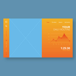 Daily routine app template computer screen design vector