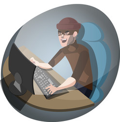 Hacker at the computer vector