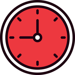 Isolated clock instrument line and fill style icon vector