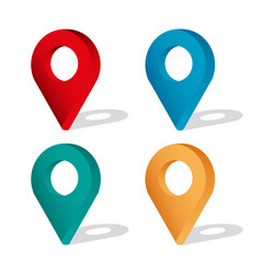 map pointer 3d icon set gps location symbol vector