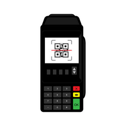 qr code scan on pos terminal vector