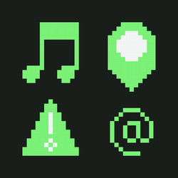 retro pixel art user interface icons y2k set vector image