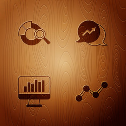 set graph chart infographic search data analysis vector image