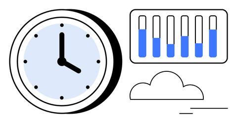 time management concept with clock data chart vector image