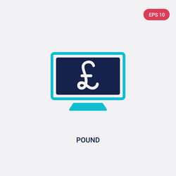 two color pound icon from computer concept vector image