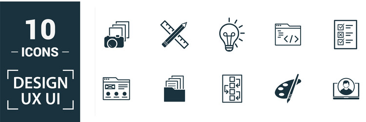 Ui icon set include creative elements search done vector