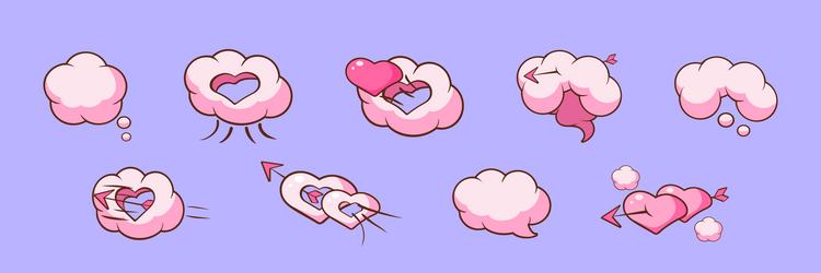 Cloud heart puff explosion as romantic symbol Vector Image