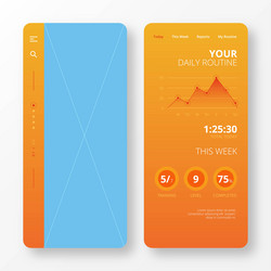 daily routine app template mobile screen design vector