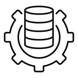 database configuration black round line icon vector image