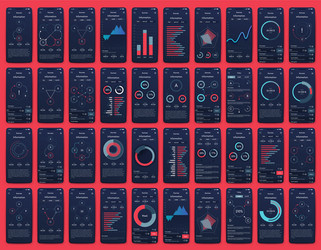different ui ux gui screens and flat web icons vector image