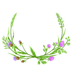 frame with herbs and cereal grass Vector Image