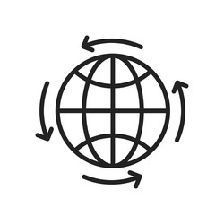 globe and earth planet web icons in line style vector image