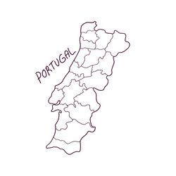 Hand drawn doodle map of portugal vector