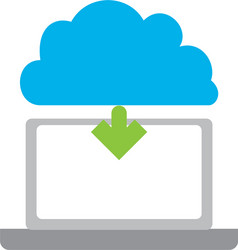 Laptop computer with cloud computing vector