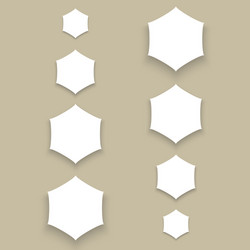 White material design paper buttons with shadow vector