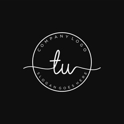 Initial tu handwriting logo with circle template Vector Image