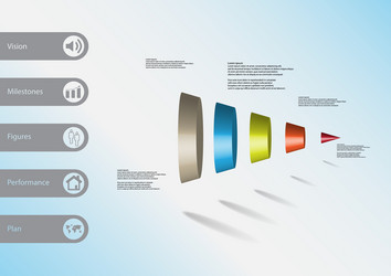 3d infographic template with cone vertically vector