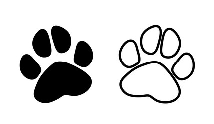 black paw prints vector