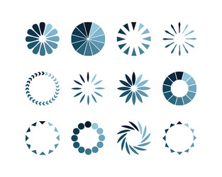 collection loading bar status icon set of loaded vector image