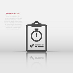 document witch clock icon in flat style checklist vector image