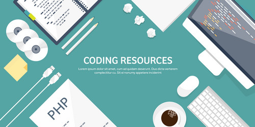 Programmingcoding flat computing background vector