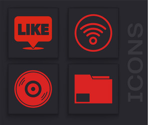 Set document folder like in speech bubble wi-fi vector