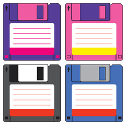 different colorful floppy disks vector image