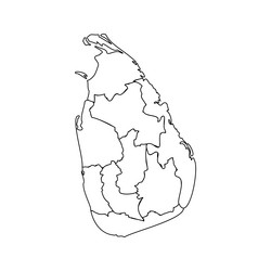 Doodle map of sri lanka with states vector