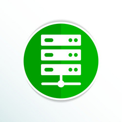 Flat computer server system icon vector