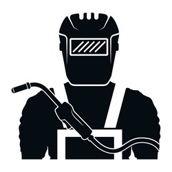 Welder in mask with welding machine symbol Vector Image