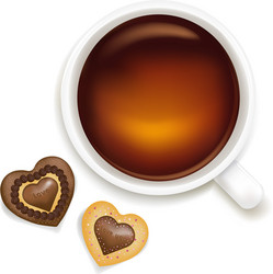 Cup of tea with cookies vector