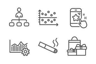 smoking star rating and dot plot icons set vector image