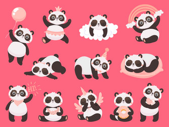 Adorable Baby Pandas Vector Image