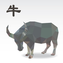 Bull Zodiac Polygon Origami vector
