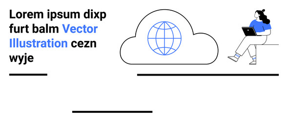 cloud computing concept with a person working vector image