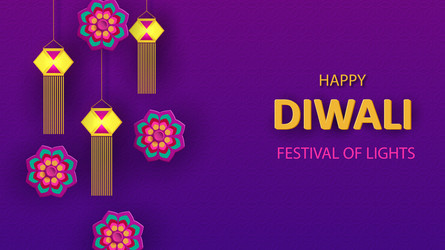 diwali festival holiday design with paper cut Vector Image