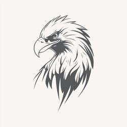 Eagle head line art Royalty Free Vector Image - VectorStock