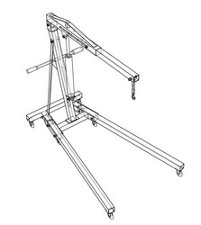 engine hoist outline rendering of 3d vector