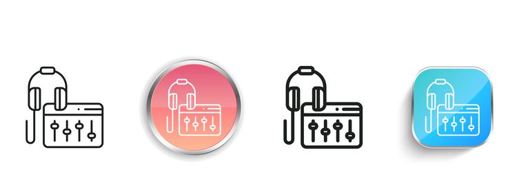 equalizer icon thin linear regular and button vector image