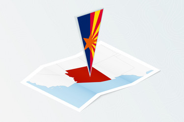 Isometric paper map of arizona with triangular vector