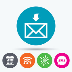 mail receive icon envelope symbol get message vector