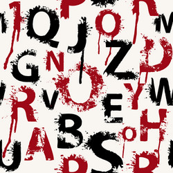 seamless pattern with letters in form of blots vector image