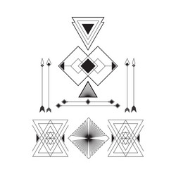 set of geometric abstract figures with triangles vector image