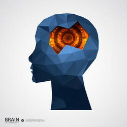 creative brain background with triangular grid vector image