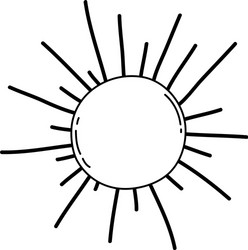 Cute sun and clouds drawn Royalty Free Vector Image